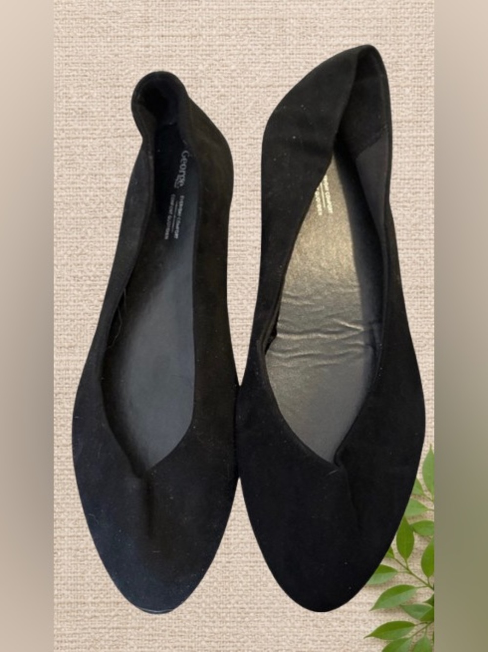 George Sleek Black Flats – Classic Everyday Style | Size 9 (New)